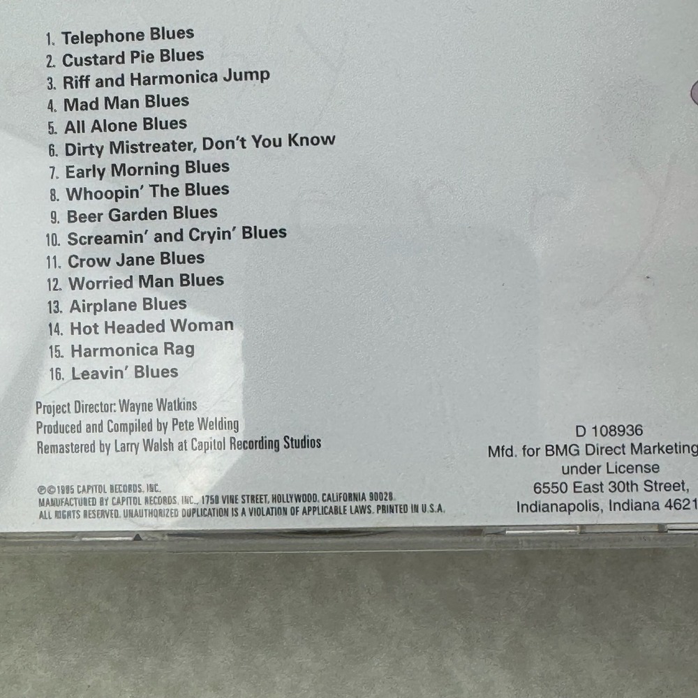 Sonny Terry: Whopin‎ The Blues The Capitol Recordings 1947 1950 CD Blues - Picture 3 of 5